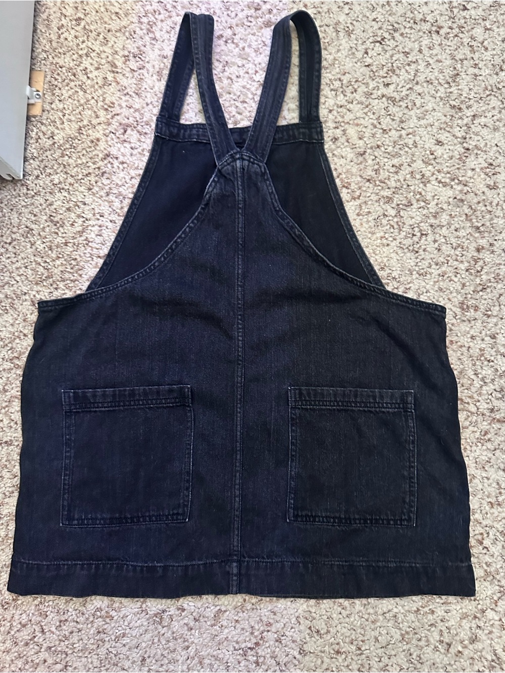 Universal Thread Black Denim Pinafore Mini Dress - Picture 4 of 6